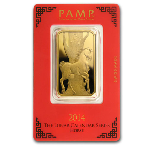 1 Ounce PAMP Suisse Gold Bar - Lunar Horse Series
