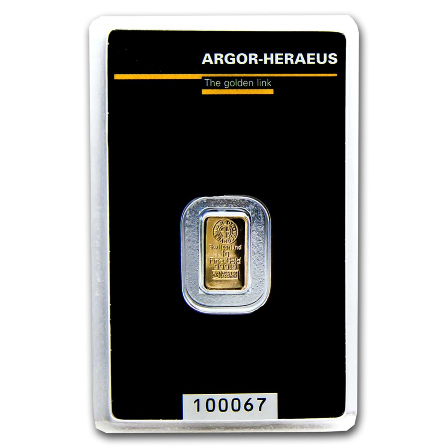 1 Gram Argor Heraeus Gold Kinebar