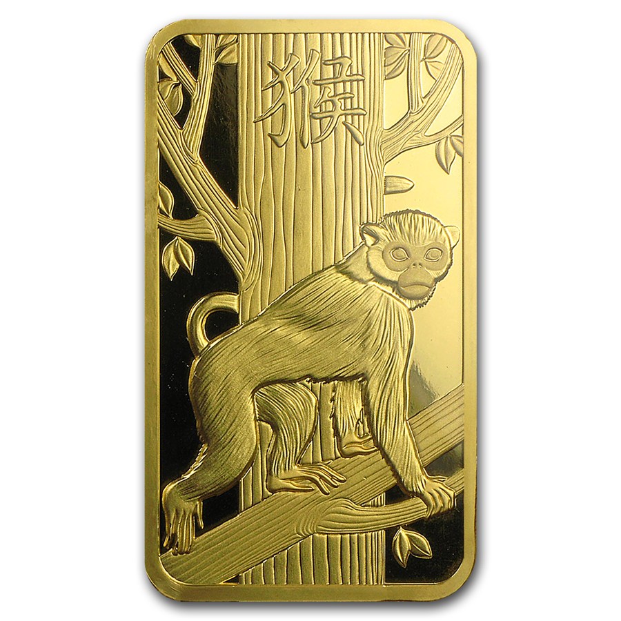 100 Gram PAMP Suisse Gold Bar - Lunar Monkey Series